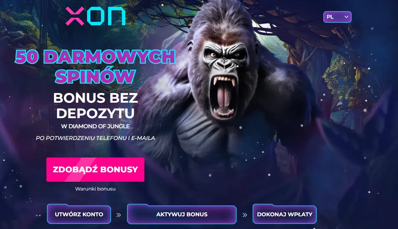 50 darmowych spinów w Xon Bet za weryfikację konta