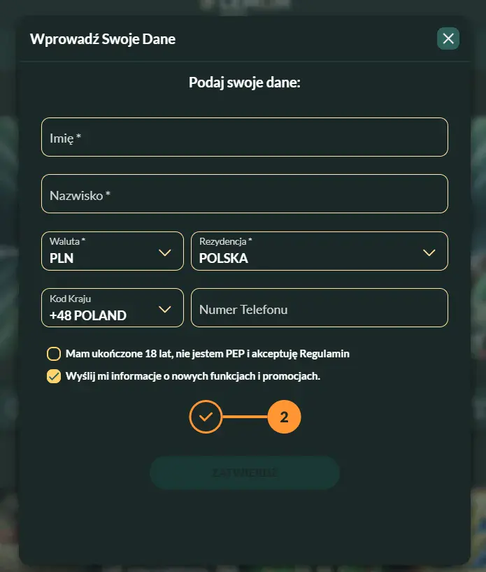 Lemon Casino registratie stap 3